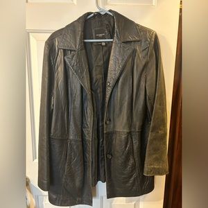 Leather coat